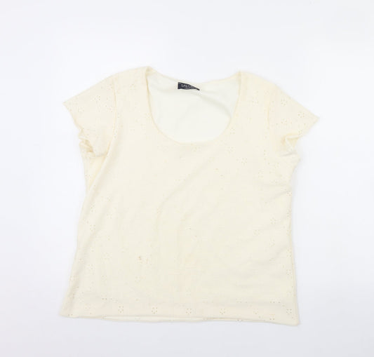 Womens UK Size M Saloos Ivory Basic Blouse