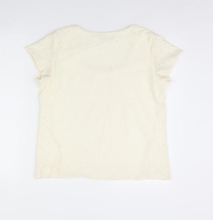 Womens UK Size M Saloos Ivory Basic Blouse