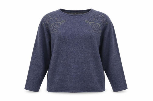 Womens UK Size 14 Nutmeg Blue Pullover Jumper