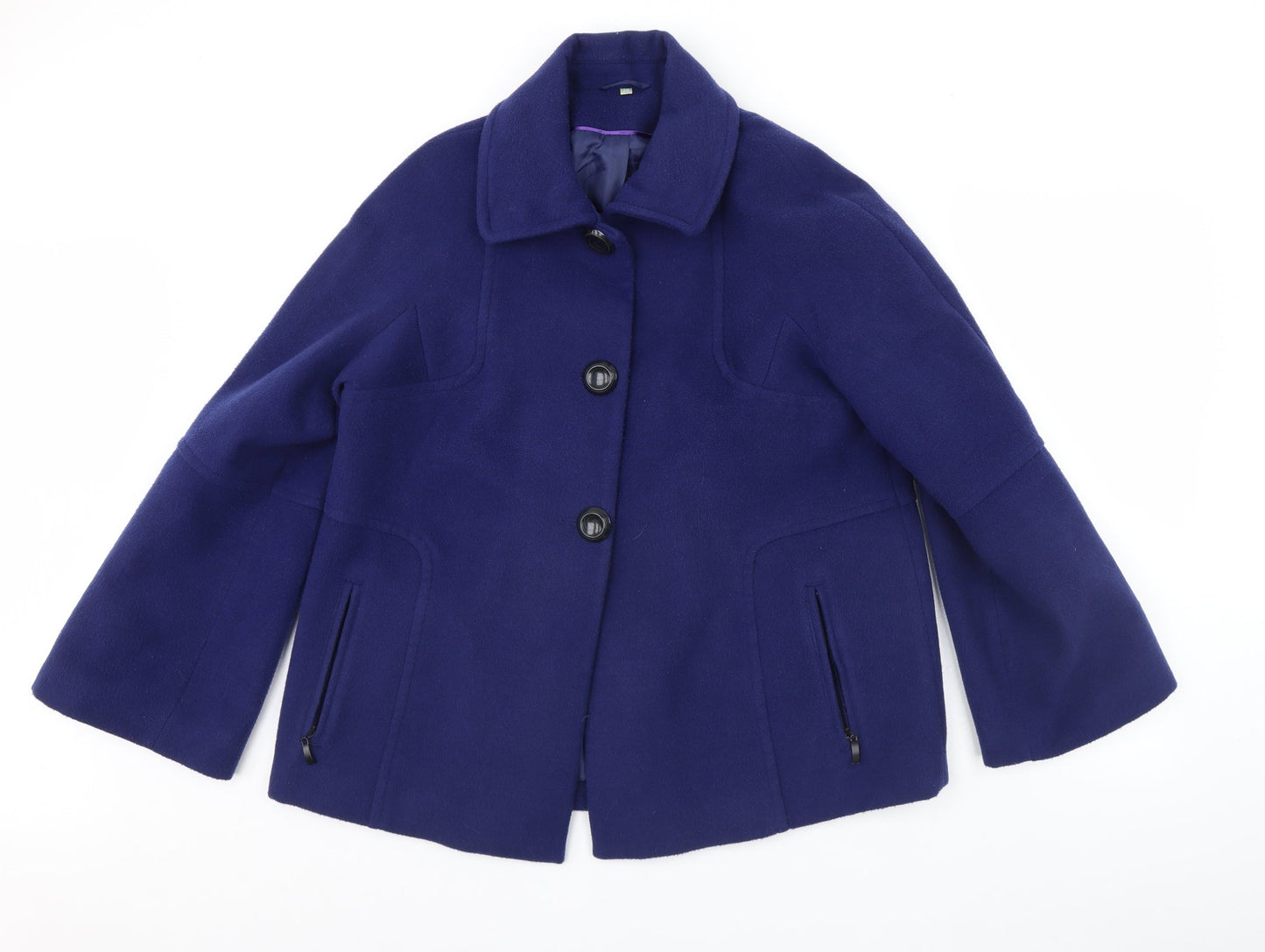 Womens UK Size 14 Preworn Blue Overcoat