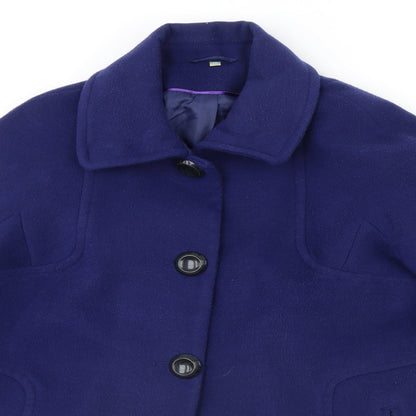 Womens UK Size 14 Preworn Blue Overcoat