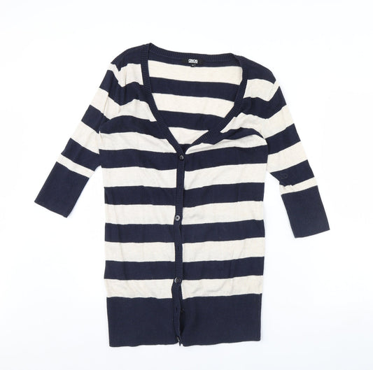 ASOS Womens Blue Striped  Cardigan Jumper Size 12