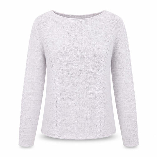 Front view of Kaliko women’s pink jumper, size UK 14