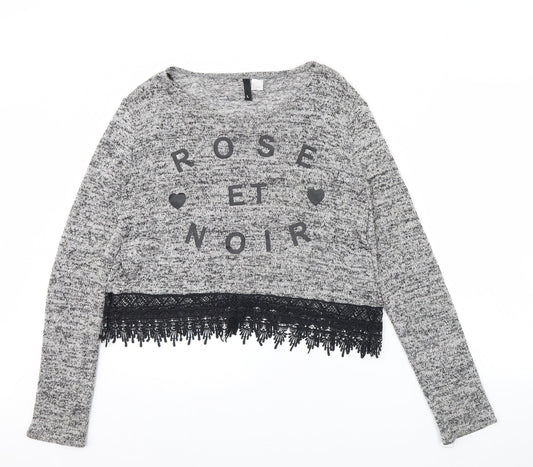 Womens UK Size L H&M Grey Pullover Jumper