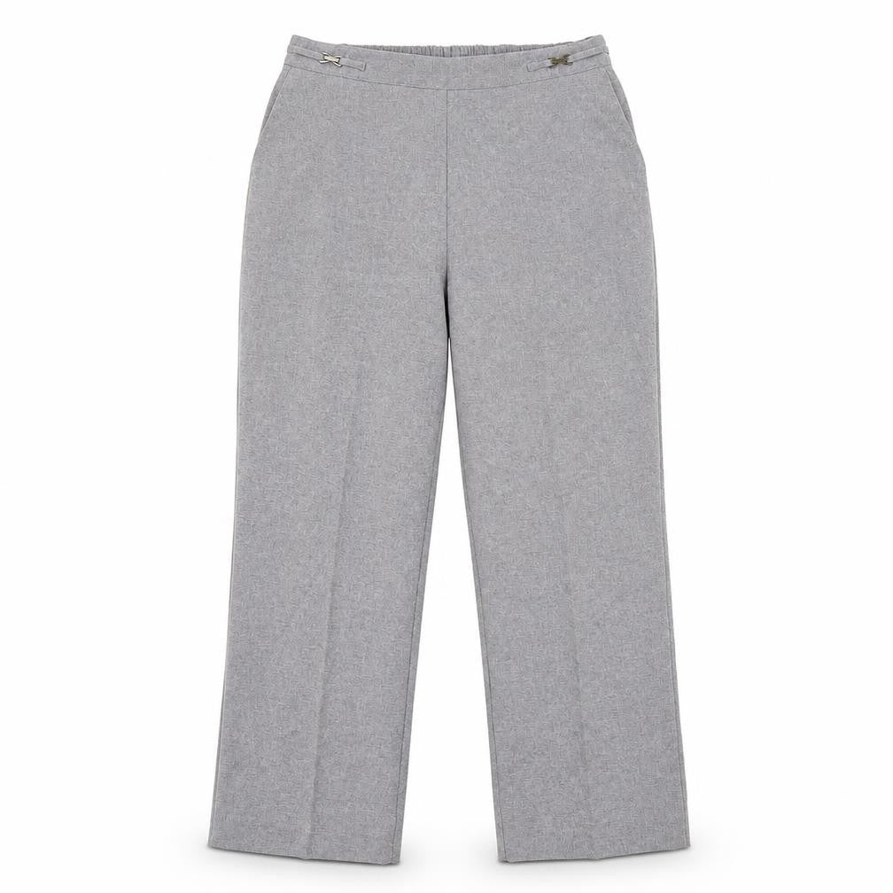 Front view of BHS women’s grey trousers, size UK 14, 29-inch leg