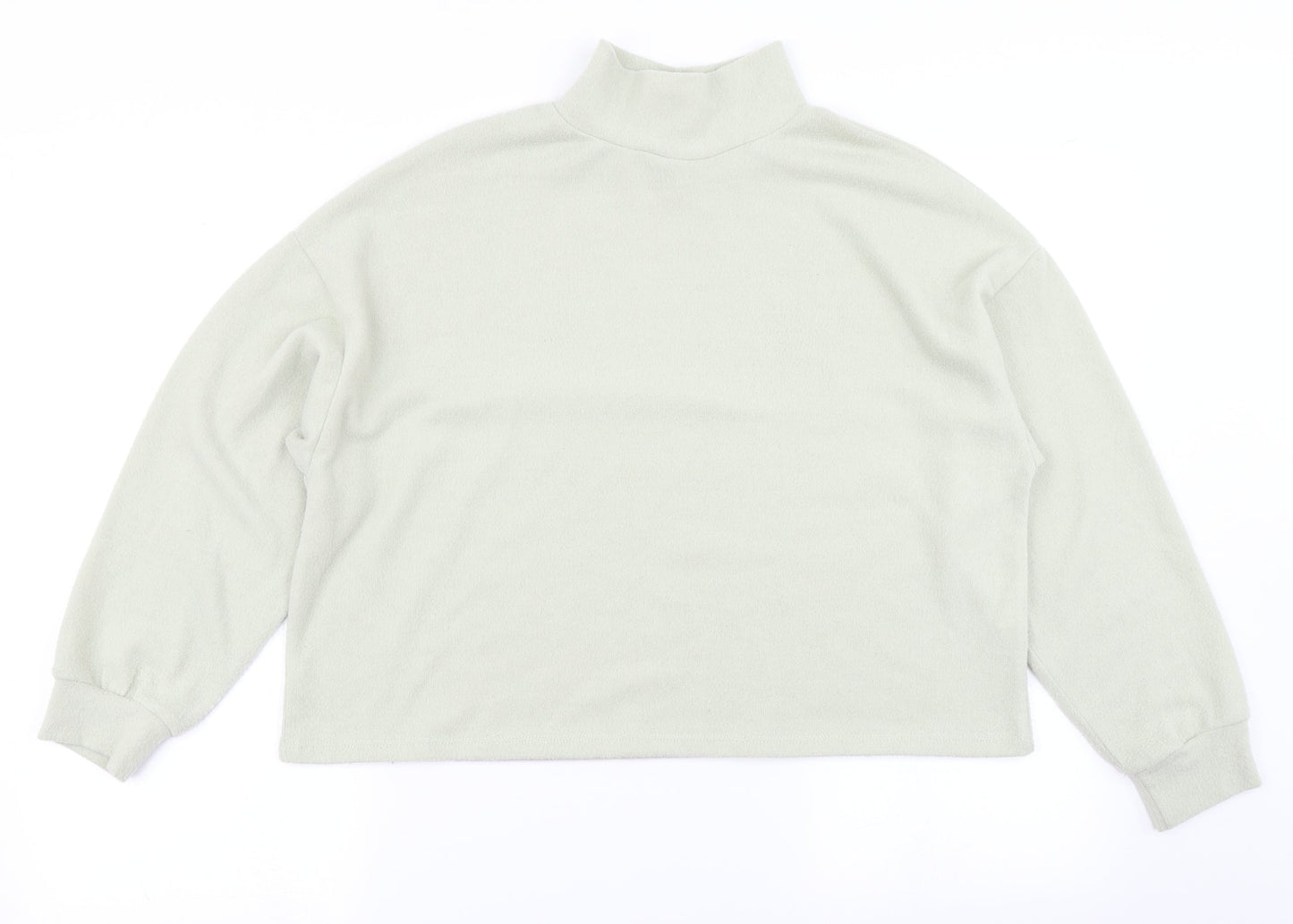 New Look Womens Green  Fleece Pullover Sweatshirt Size S  - Cropped