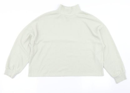 New Look Womens Green  Fleece Pullover Sweatshirt Size S  - Cropped