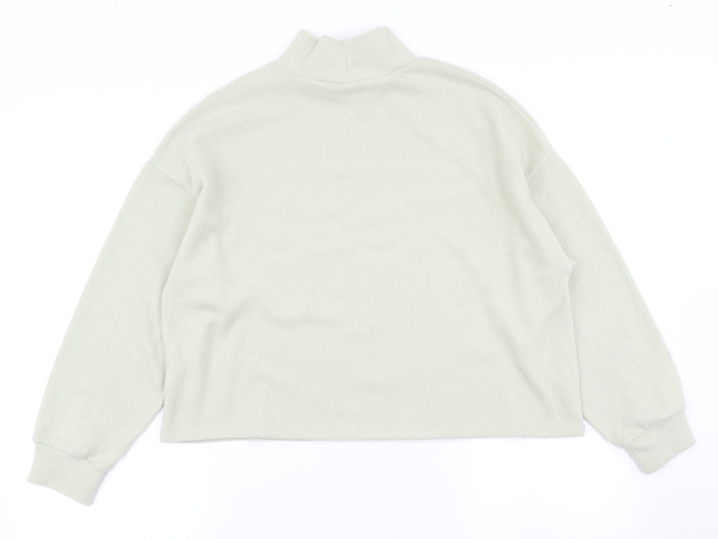 New Look Womens Green  Fleece Pullover Sweatshirt Size S  - Cropped