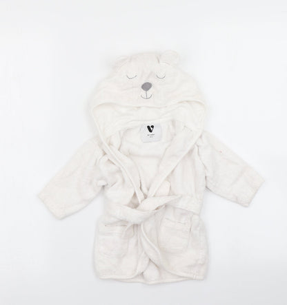 V by Very Girls White Solid  Kaftan Robe Size 3-6 Months