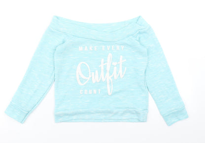 Boohoo Girls Blue   Pullover Sweatshirt Size 9-10 Years