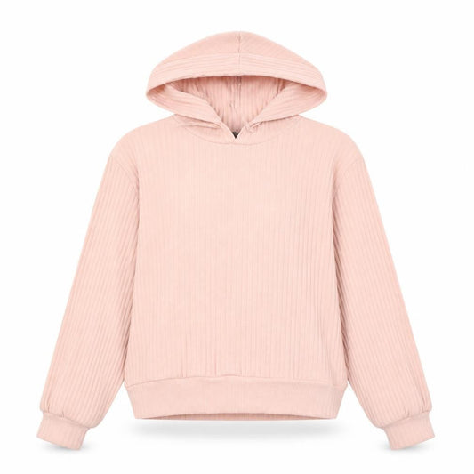 Front view of 915 Generation girls’ pink pullover hoodie, size S