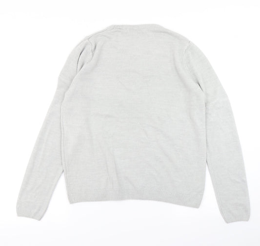 Classic Womens Grey  Knit Pullover Jumper Size 14