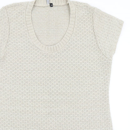 Fashion Essentials Womens Beige  Knit Pullover Jumper Size 18