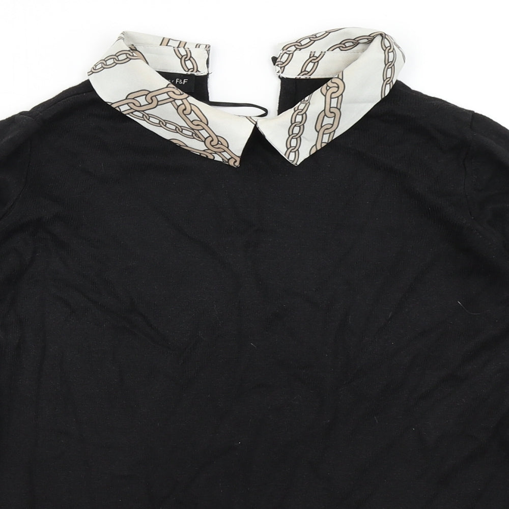 F&F Womens Black  Knit Pullover Jumper Size 8