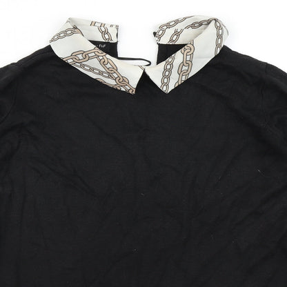 F&F Womens Black  Knit Pullover Jumper Size 8