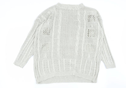 Womens UK Size M Preworn Beige Pullover Jumper
