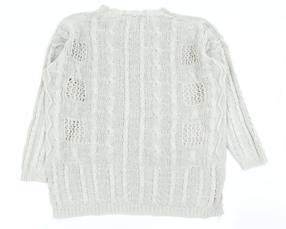 Womens UK Size M Preworn Beige Pullover Jumper