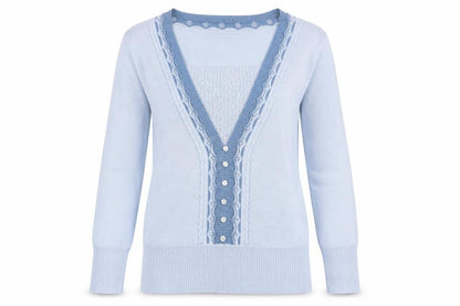 Womens UK Size 10 Daxon Blue Pullover Jumper