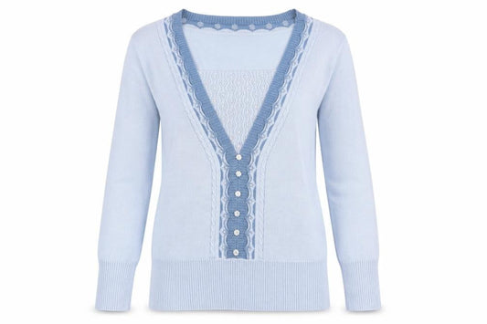 Womens UK Size 10 Daxon Blue Pullover Jumper