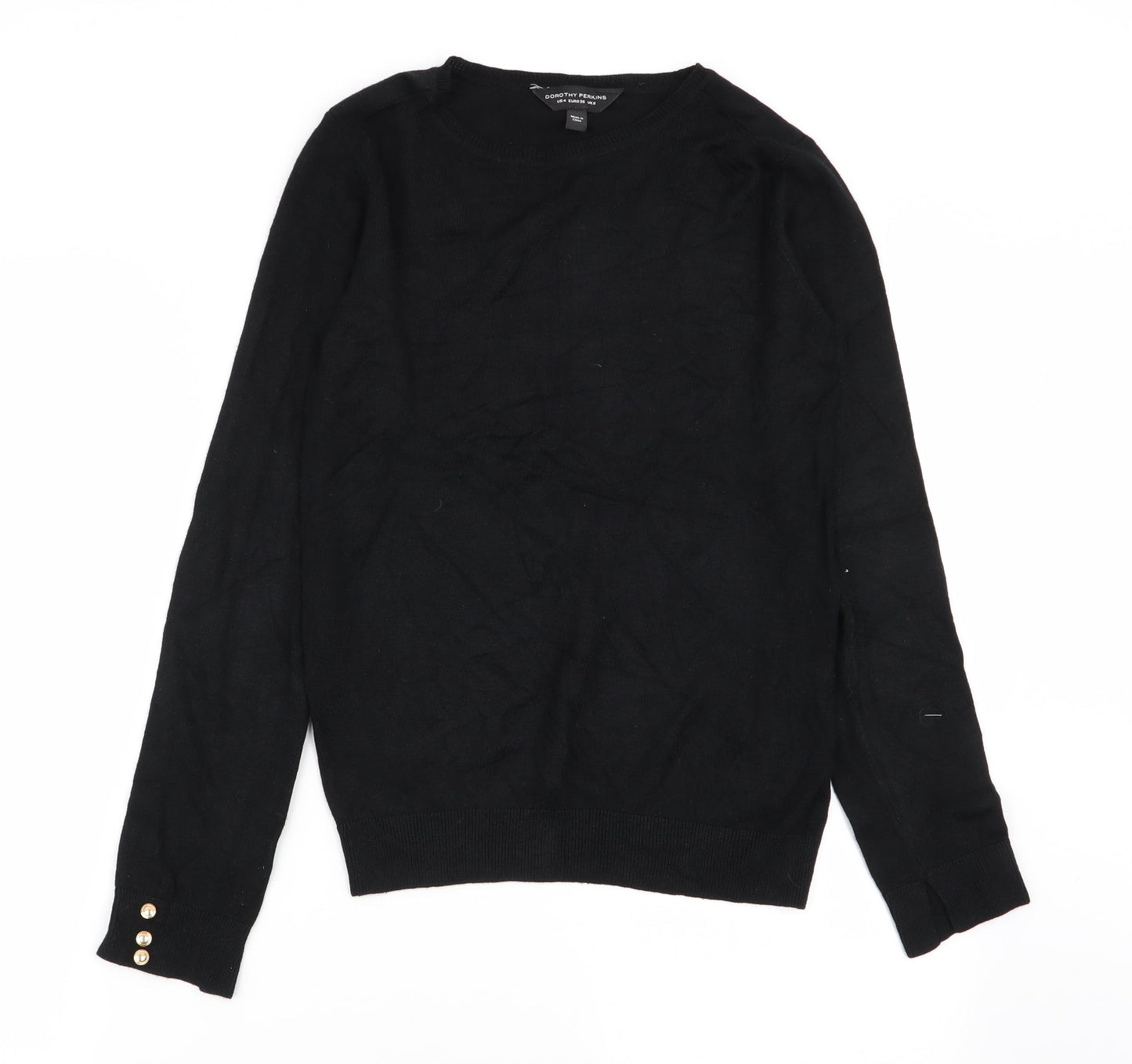 Womens UK Size 8 Dorothy Perkins Black Pullover Jumper