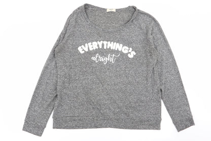 Papaya Womens Grey Solid  Top Pyjama Top Size 12