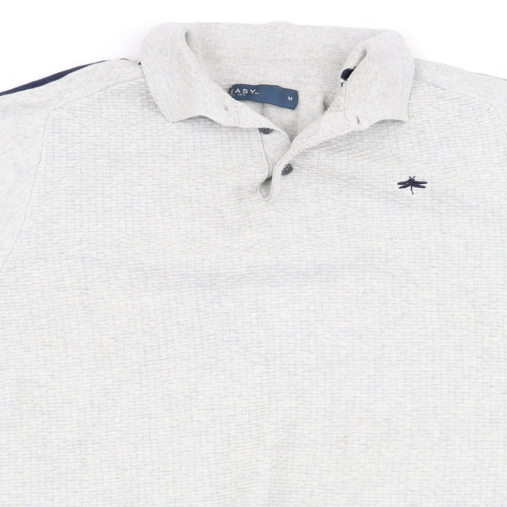 Easy Mens Grey    Polo Size M