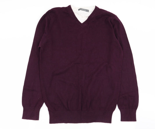 TU Mens Purple   Pullover Jumper Size S