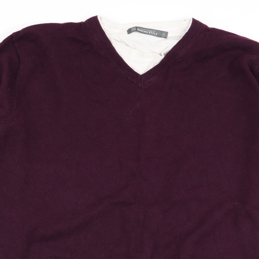 TU Mens Purple   Pullover Jumper Size S