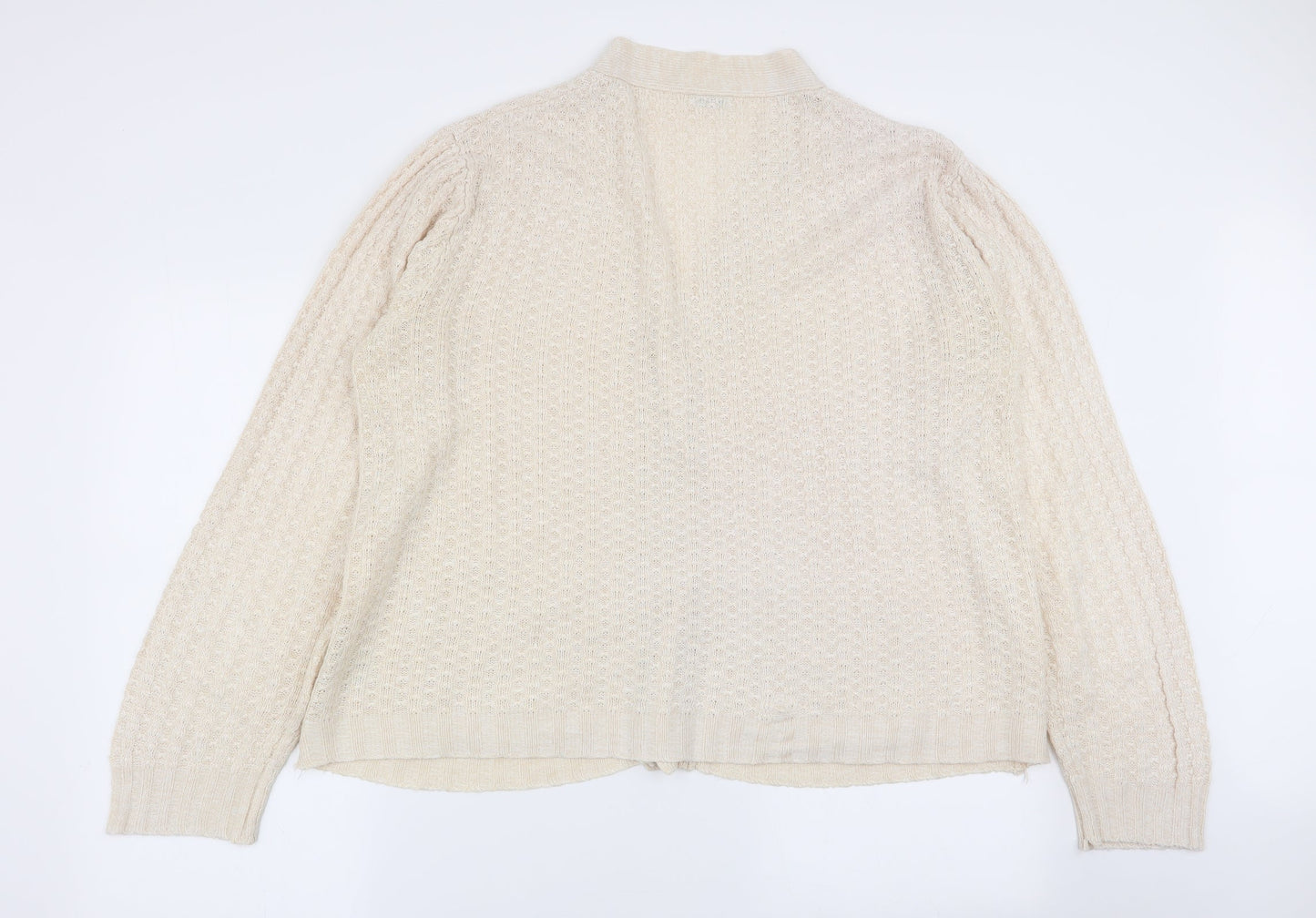 Womens UK Size 14 Damart Beige Cardigan Jumper