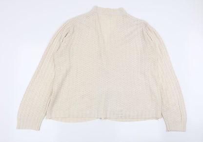 Womens UK Size 14 Damart Beige Cardigan Jumper