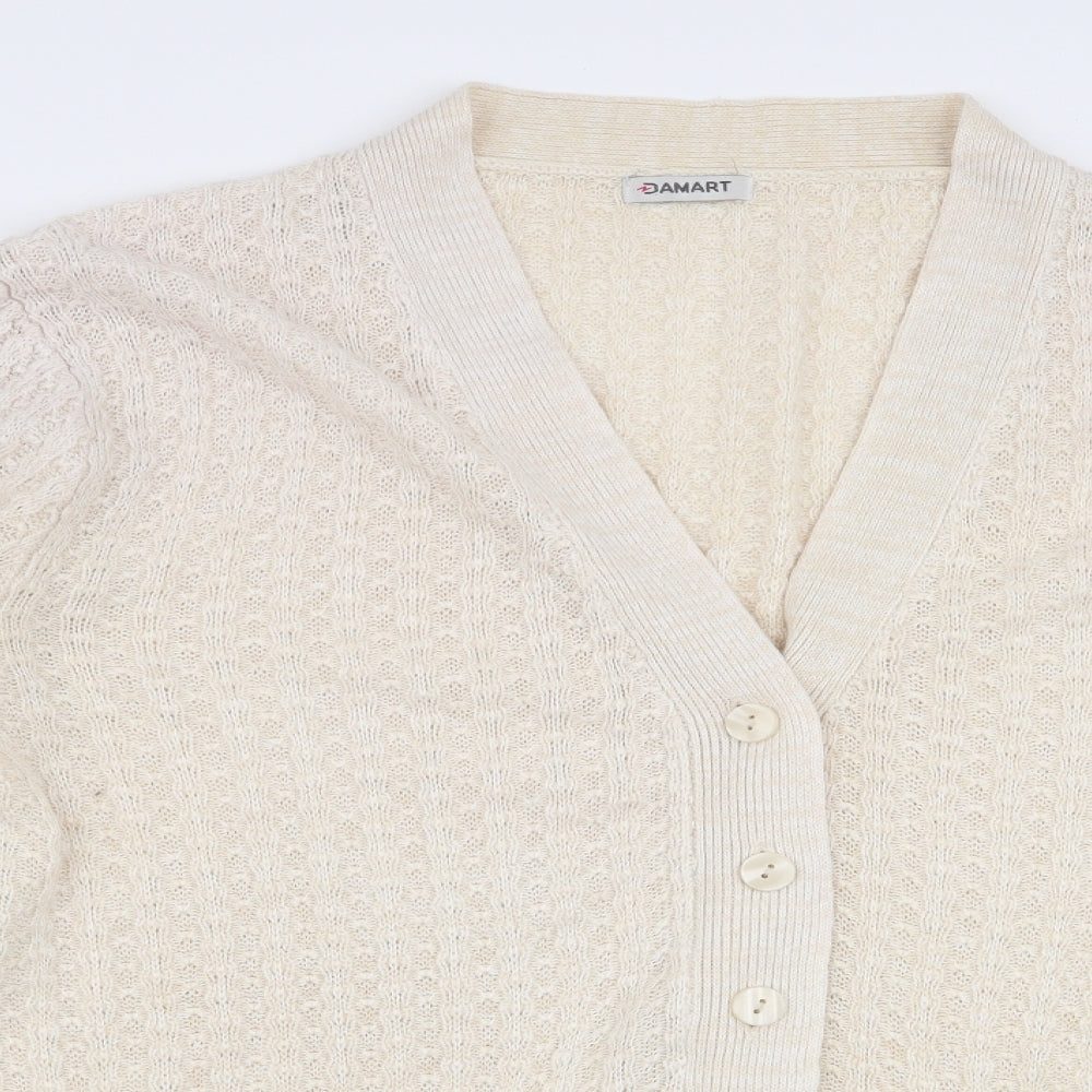 Womens UK Size 14 Damart Beige Cardigan Jumper
