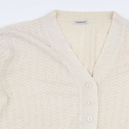 Womens UK Size 14 Damart Beige Cardigan Jumper