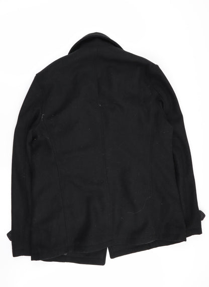 Womens UK Size M Peacocks Black Overcoat