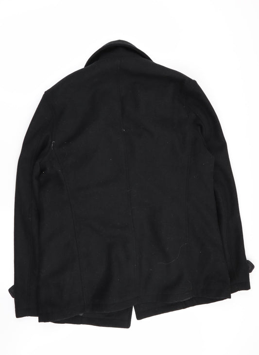 Womens UK Size M Peacocks Black Overcoat