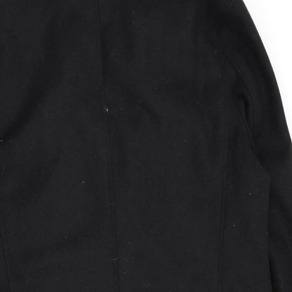 Womens UK Size M Peacocks Black Overcoat