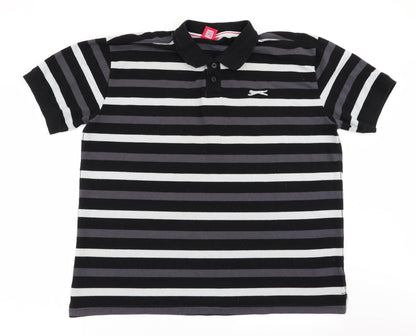 Slazenger Mens Multicoloured Striped   Polo Size 2XL