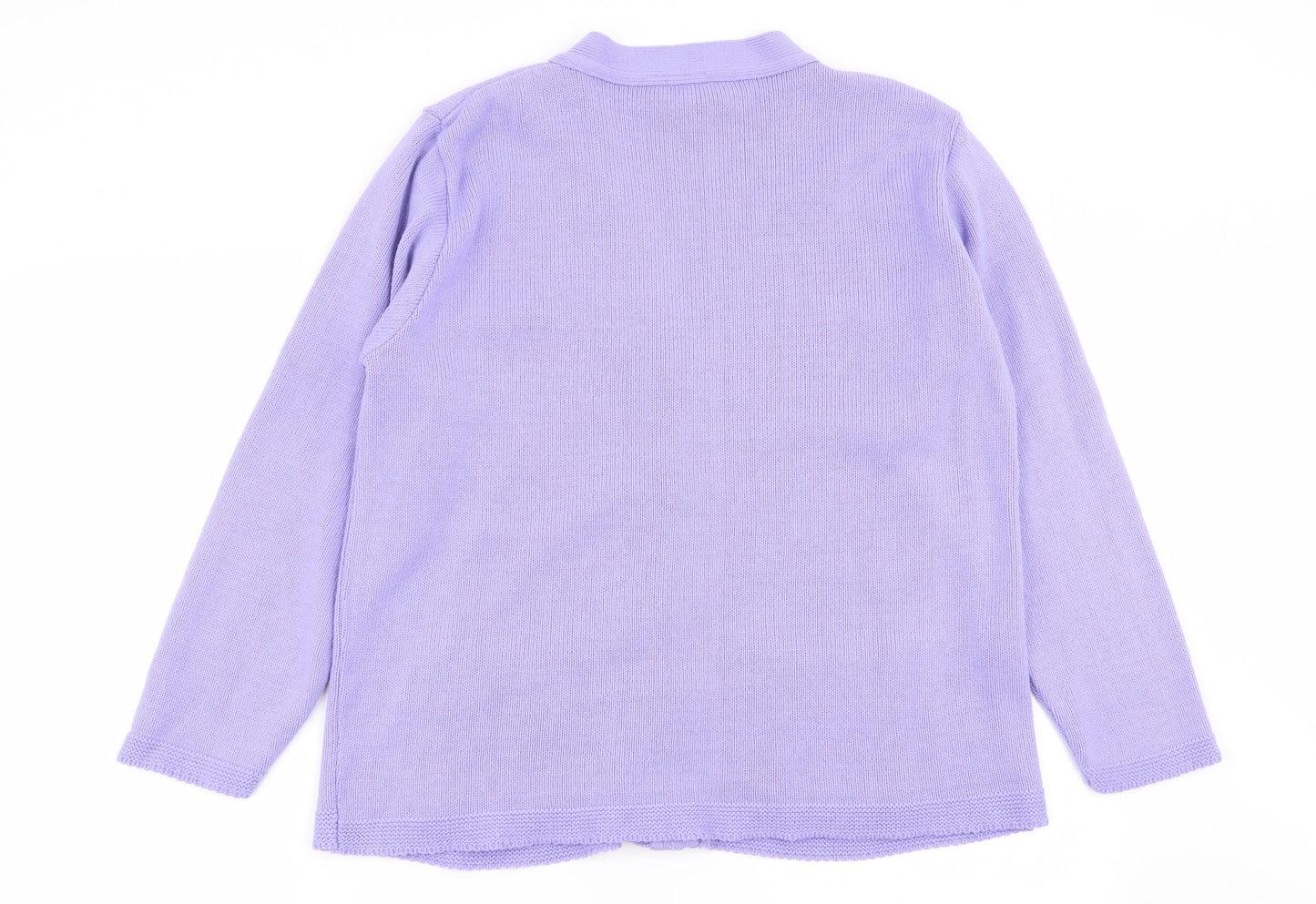 Womens UK Size M Florida Purple Cardigan Jumper