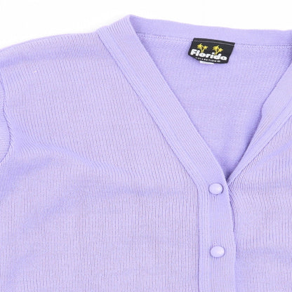 Womens UK Size M Florida Purple Cardigan Jumper