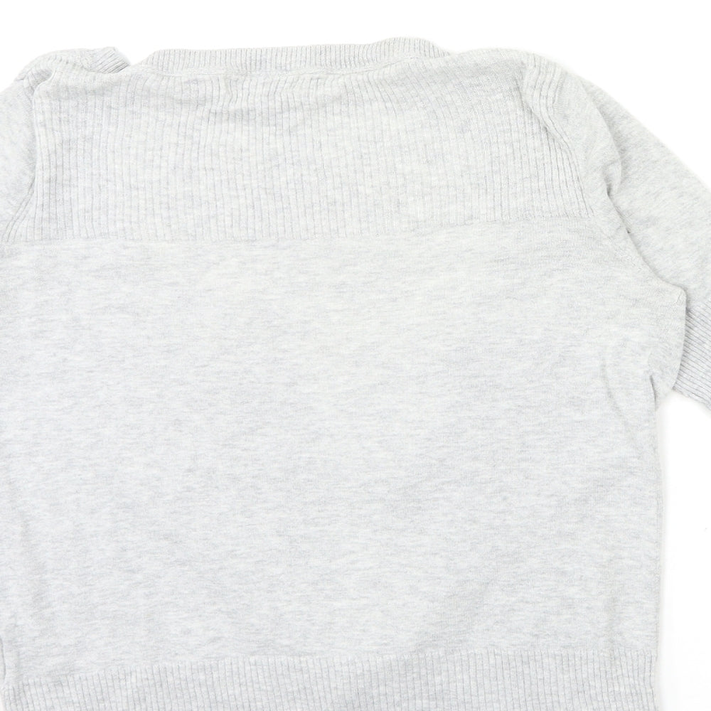 Womens UK Size 8 Papaya Grey Cardigan Jumper