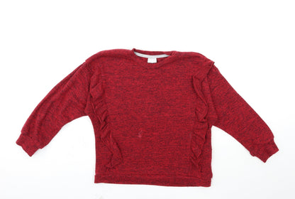 F&F Girls Red   Pullover Sweatshirt Size 7-8 Years