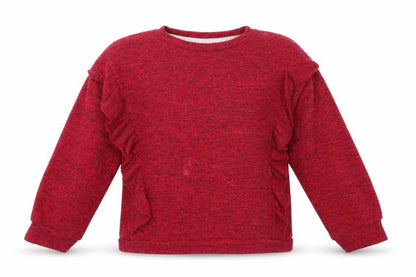 Front view of F&F girls’ red pullover sweatshirt, size 7-8, years