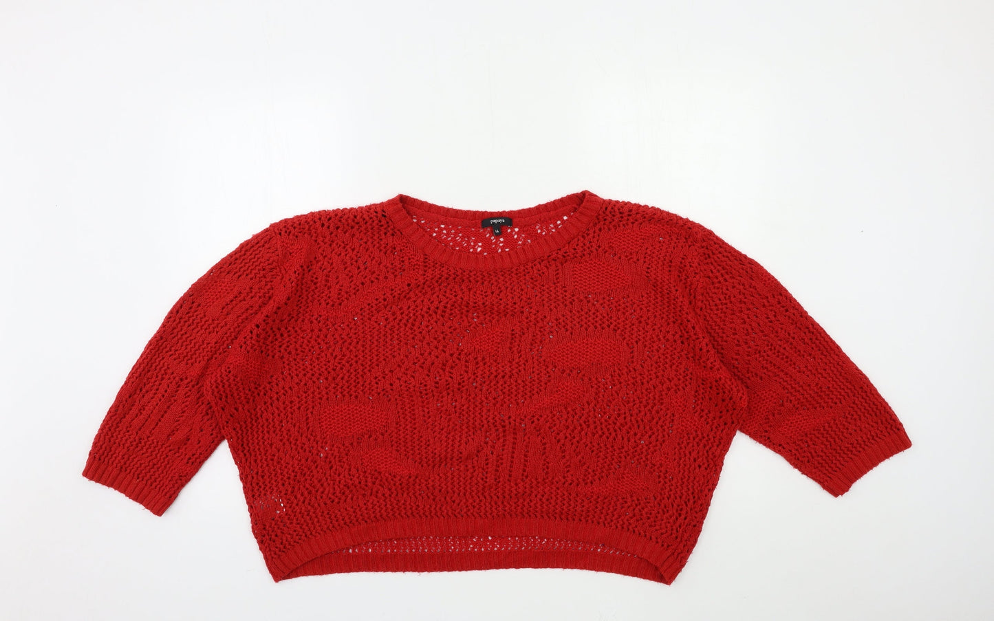 Womens UK Size 16 Papaya Red Pullover Jumper
