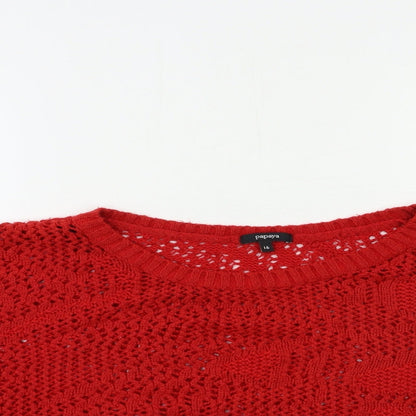 Womens UK Size 16 Papaya Red Pullover Jumper