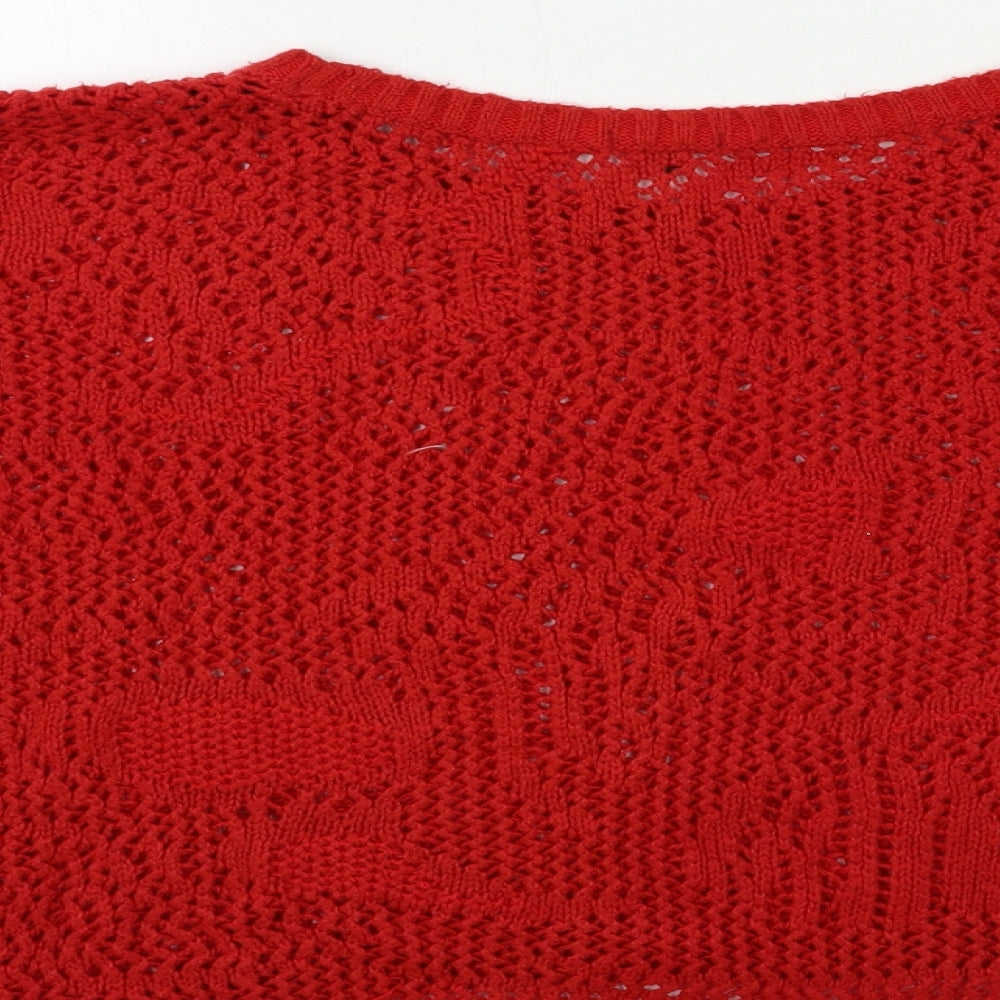 Womens UK Size 16 Papaya Red Pullover Jumper