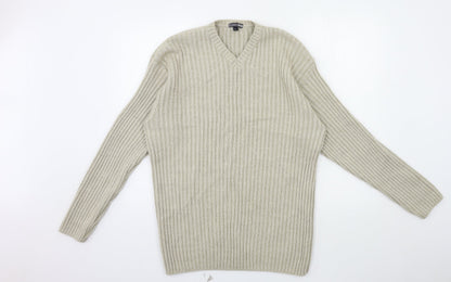 George Mens Beige  Knit Pullover Jumper Size L