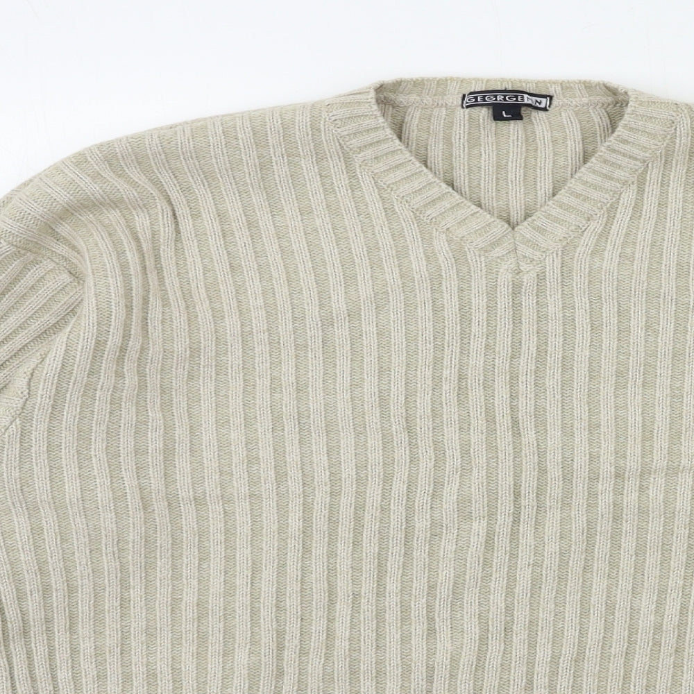 George Mens Beige  Knit Pullover Jumper Size L