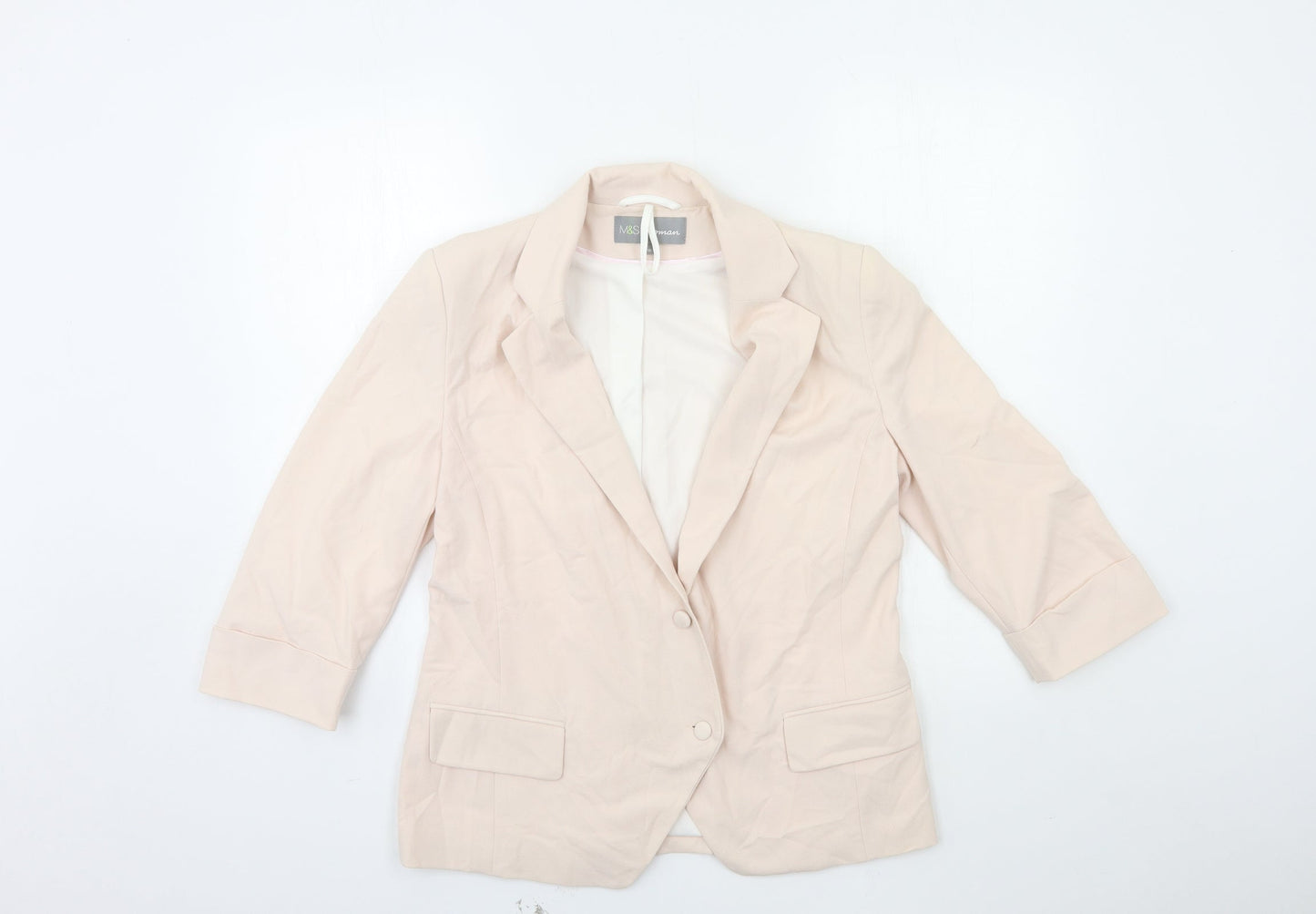 Marks and Spencer Womens Pink   Jacket Blazer Size 10