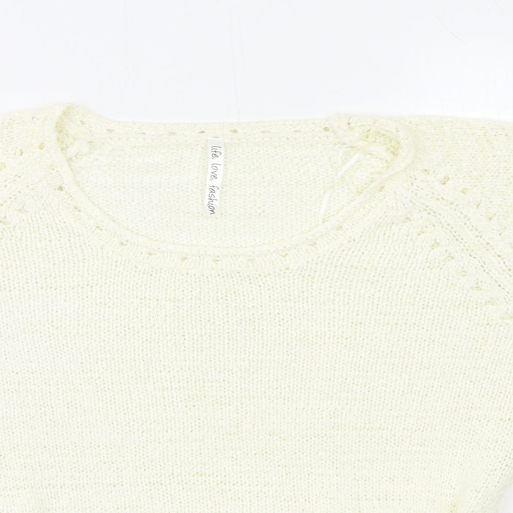 Womens UK Size 14 E-vie White  Jumper