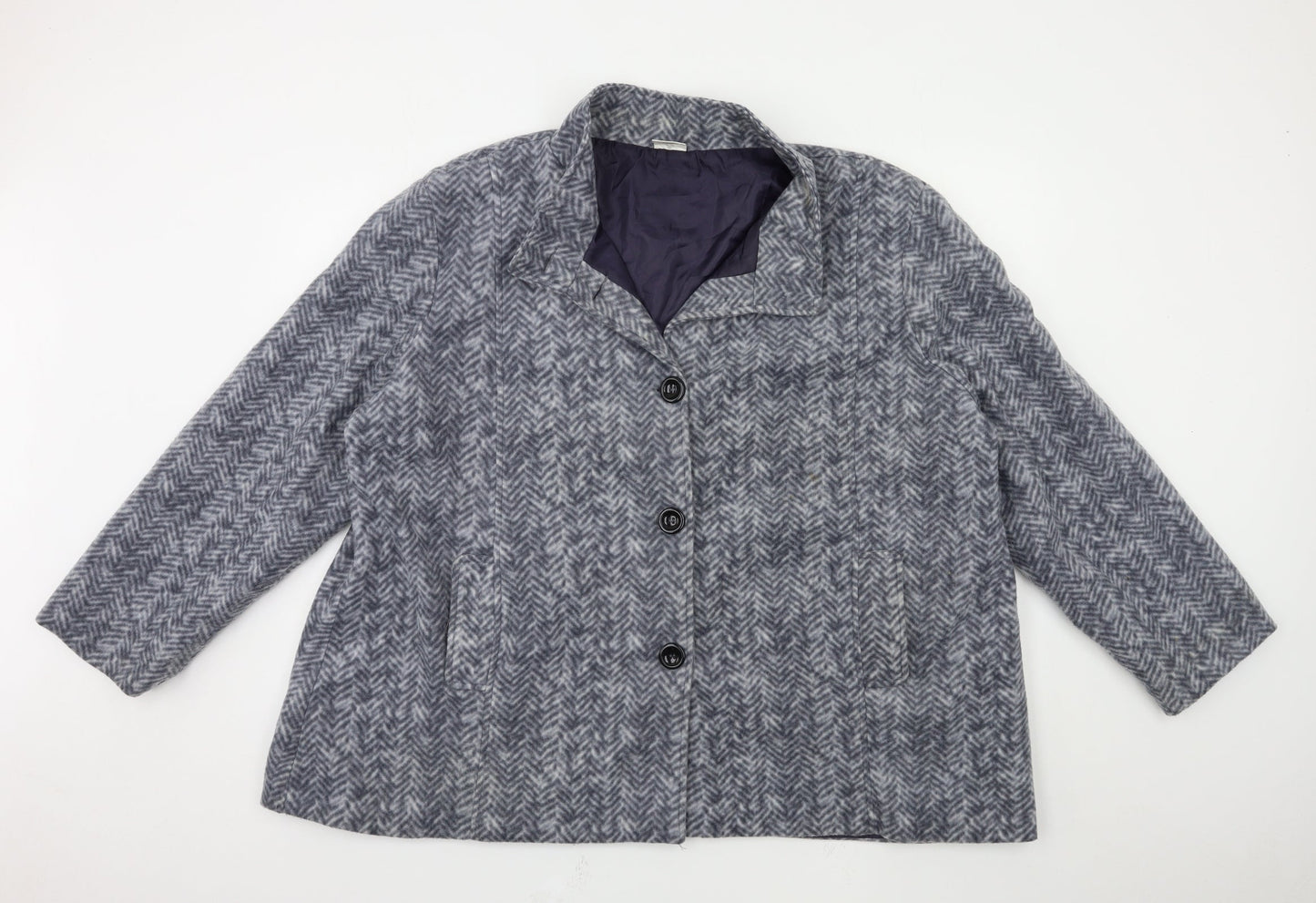 Womens UK Size 2XL Anne De Lancay Grey Overcoat