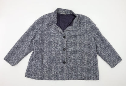 Womens UK Size 2XL Anne De Lancay Grey Overcoat